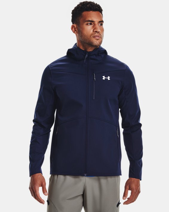 Men's ColdGear® Infrared Shield Hooded Jacket, Navy, pdpMainDesktop image number 0